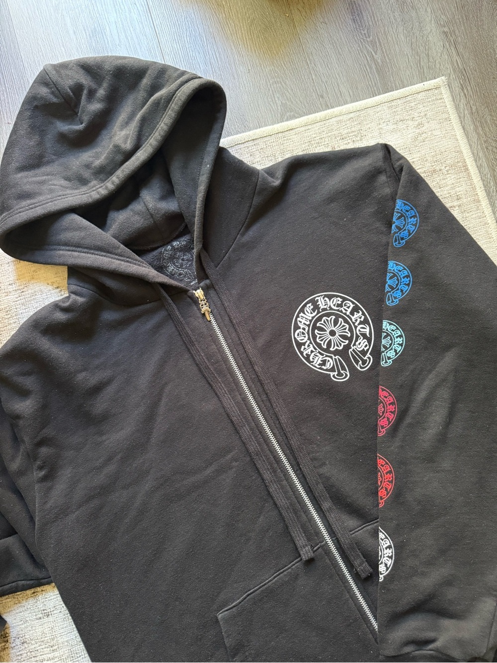 Chrome Hearts Multi-Color Horseshoe Logo Zip Up Hoodie (Price firm!)